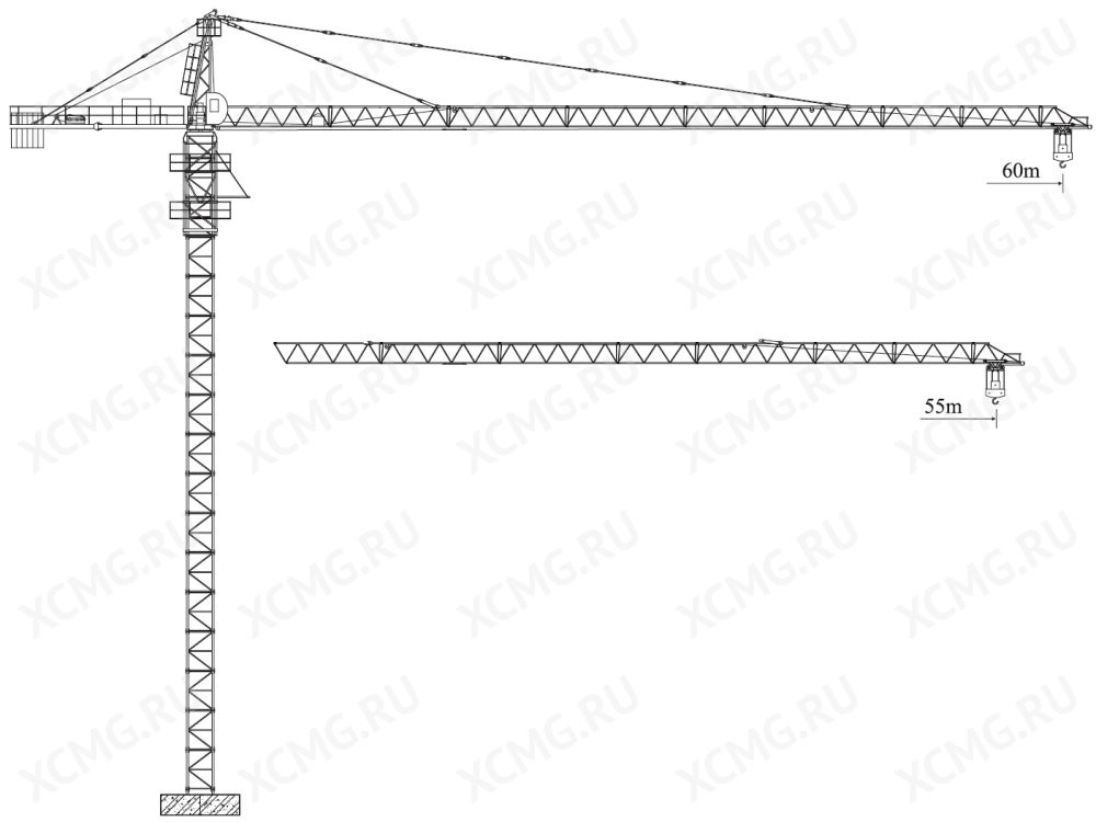 Башенный кран с оголовком XCMG QTZ100 (6010Y-8)