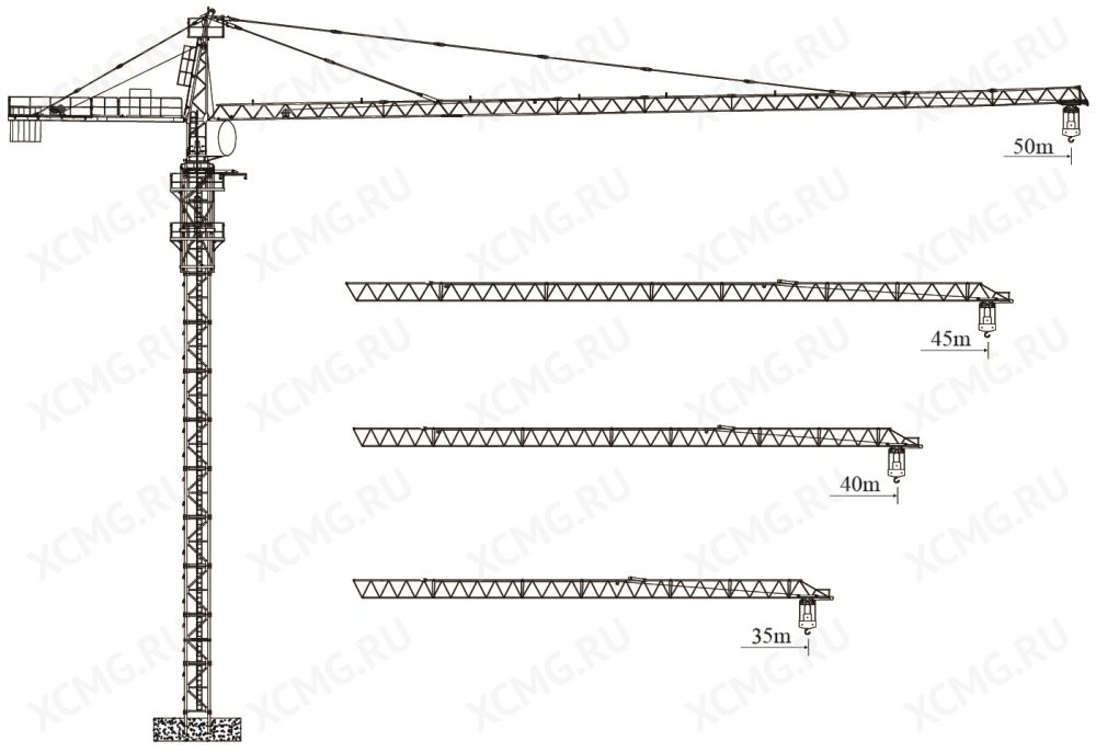 Башенный кран с оголовком XCMG QTZ63 (5011Y-5)
